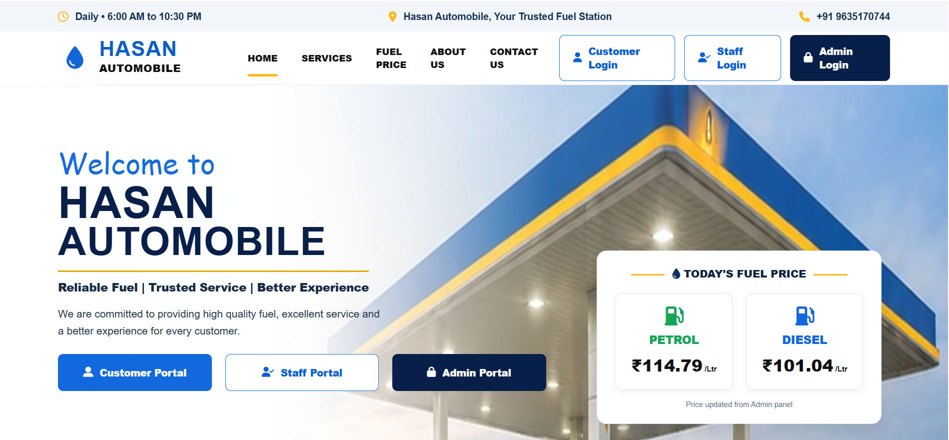 Hasan Automobile website preview